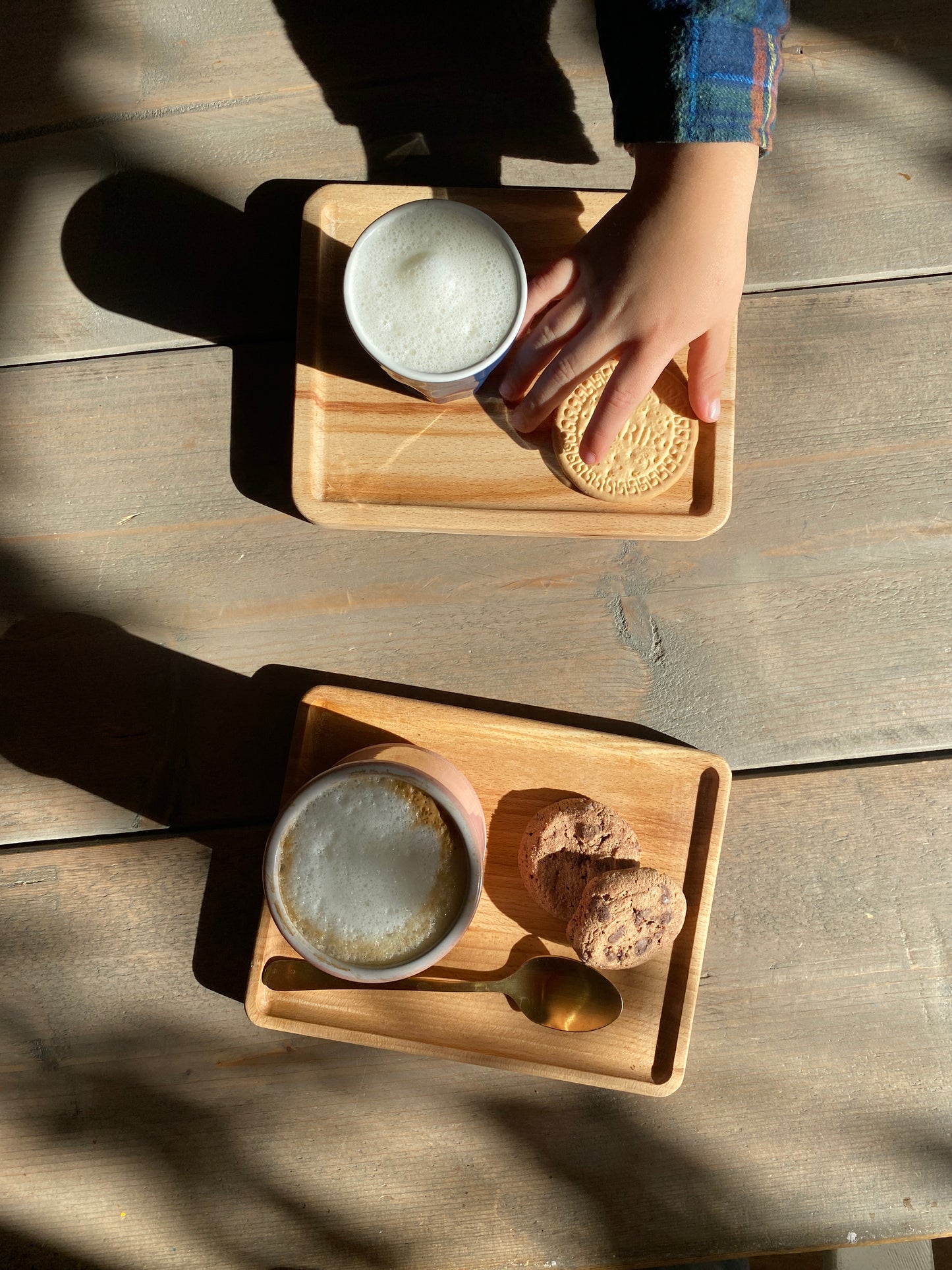 Massief houten koffie dienblaadje