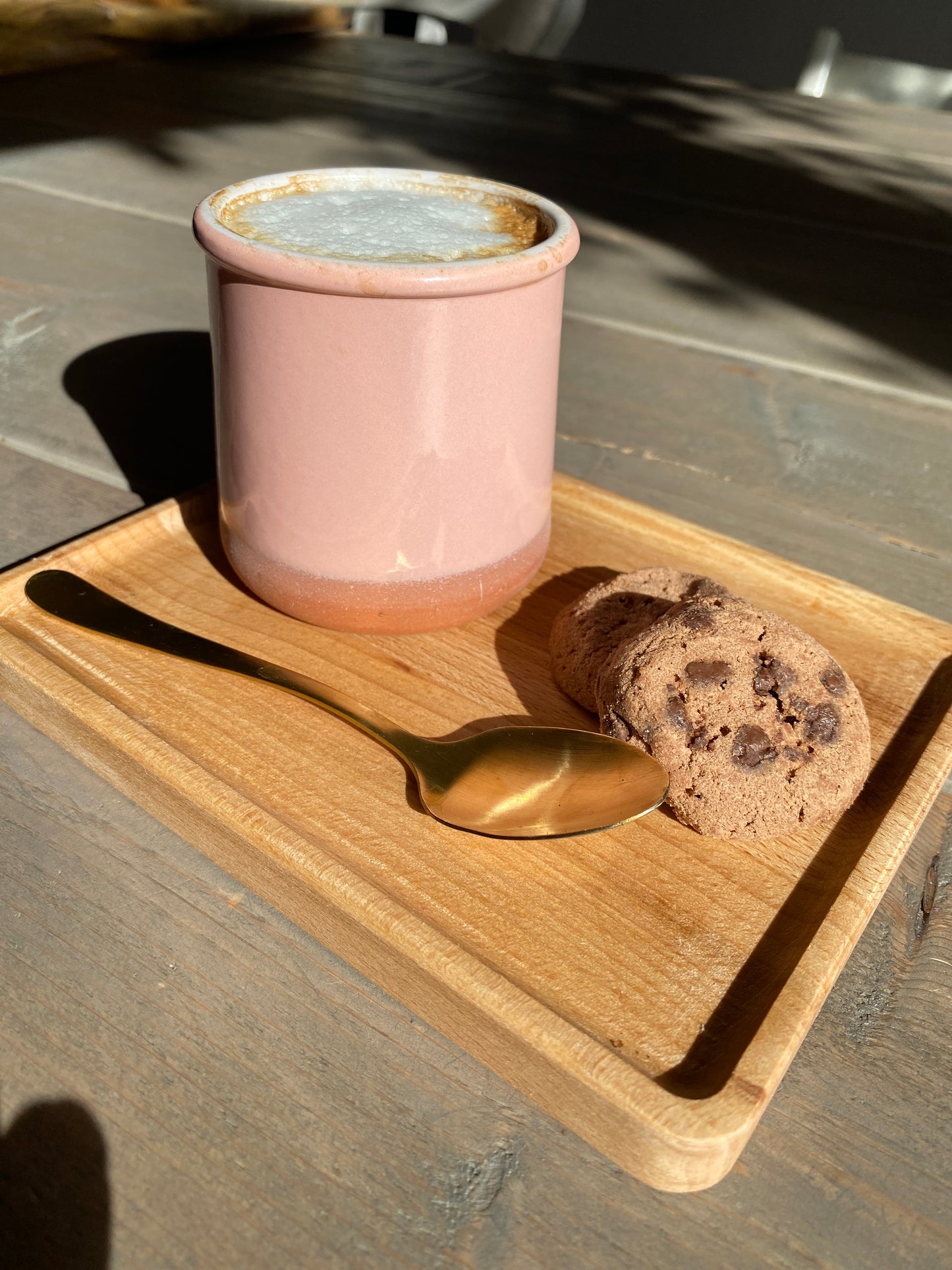 Massief houten koffie dienblaadje