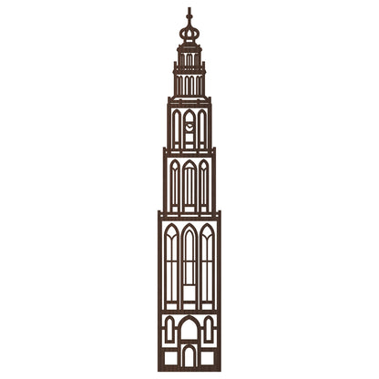 Stadstoren Martinitoren Groningen Nederlands zwart FSC 100%