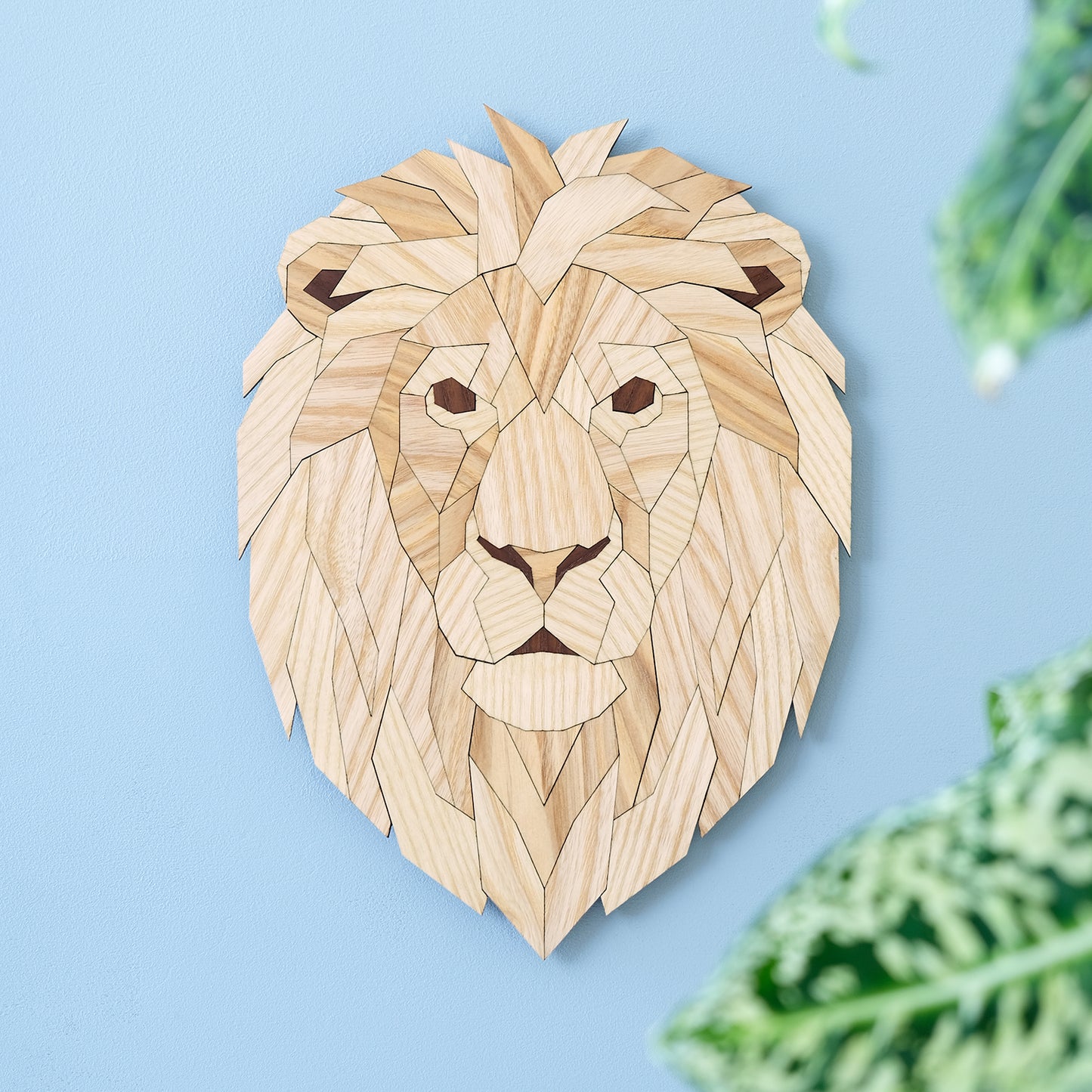leeuw Lion hout wandkop dierenkop dier poly animal wood kopstuk