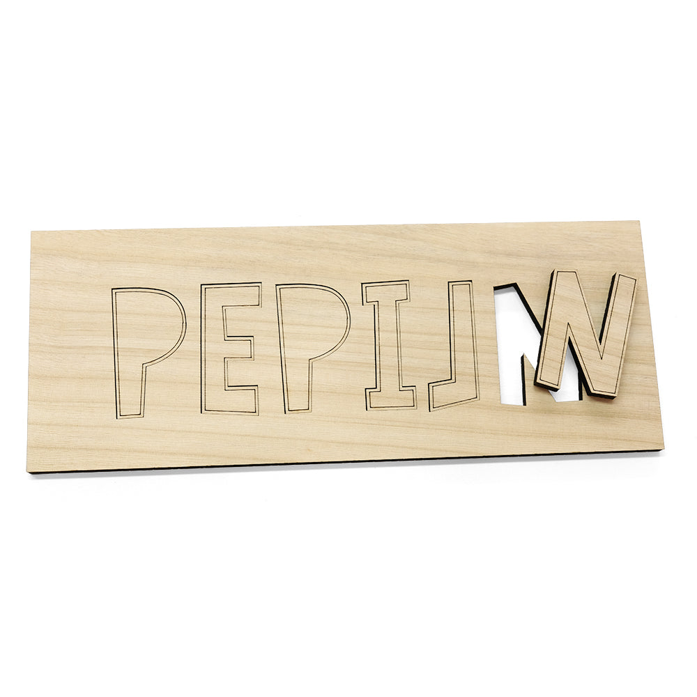 | Naamplank Papercut houten plakletters naam