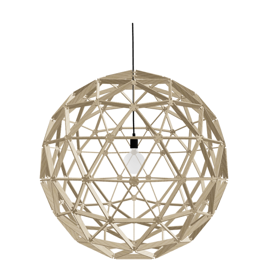 grote houten hanglamp 100cm bol rond 3D