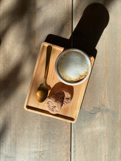 Massief houten koffie dienblaadje