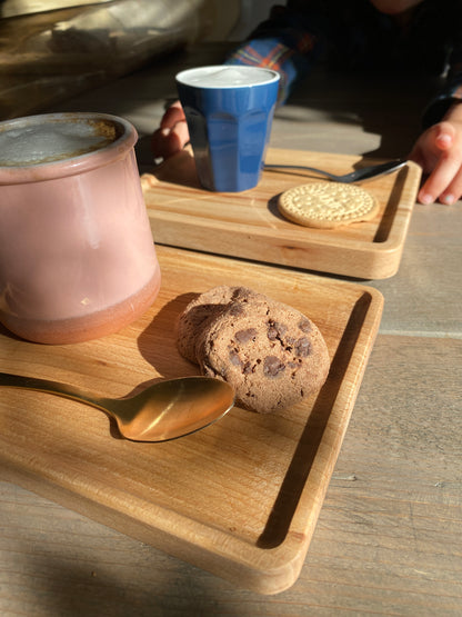 Massief houten koffie dienblaadje
