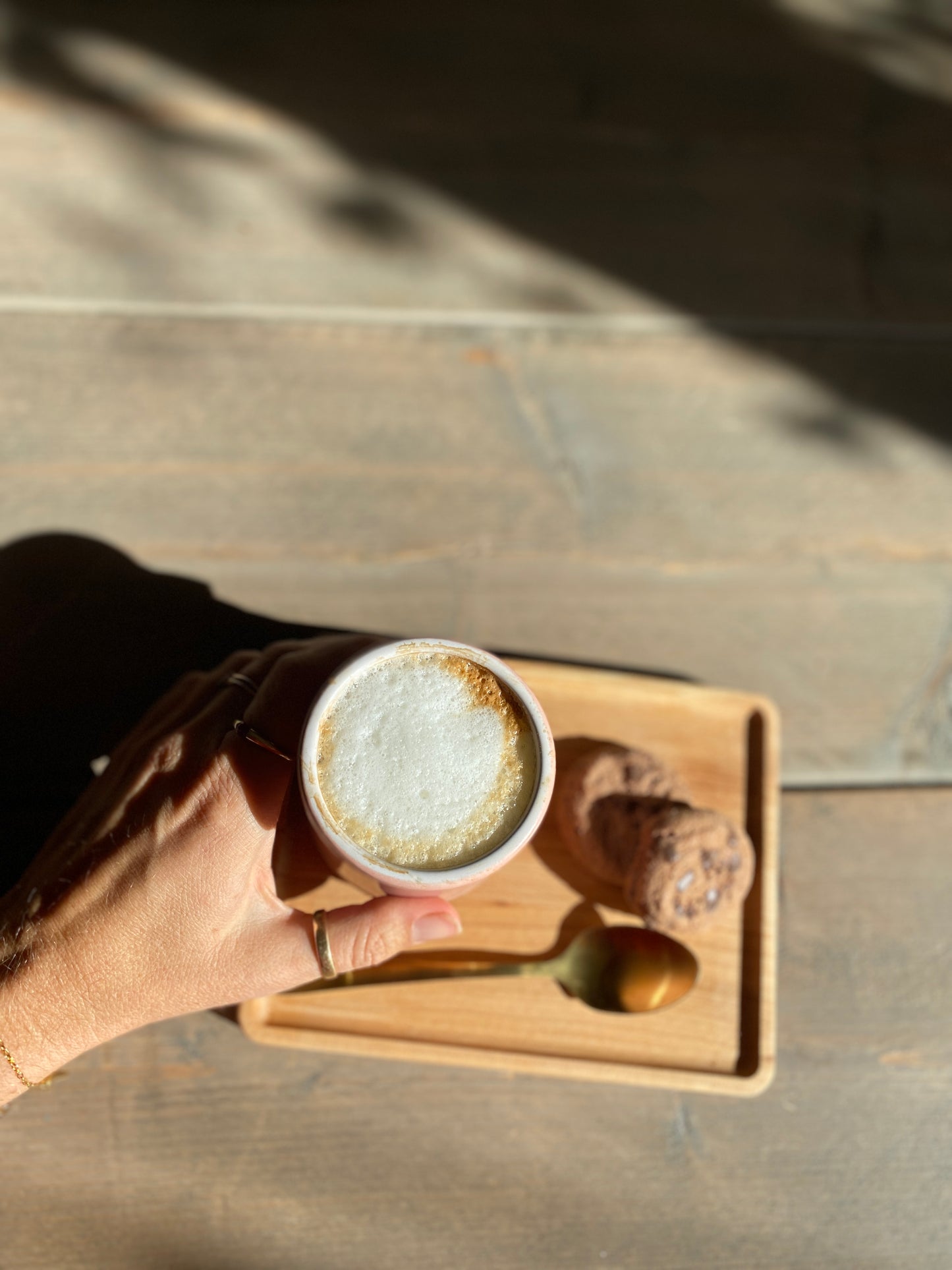 Massief houten koffie dienblaadje