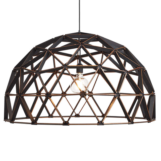Dome lamp ø100cm black hanging lamp made of wood FSC 100%