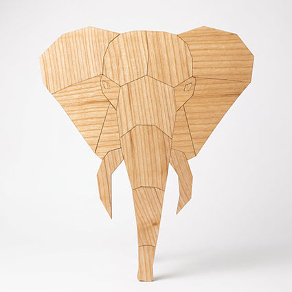 Massief houten olifantenkop – Duurzame wanddecoratie voor de babykamer en kinderkamer