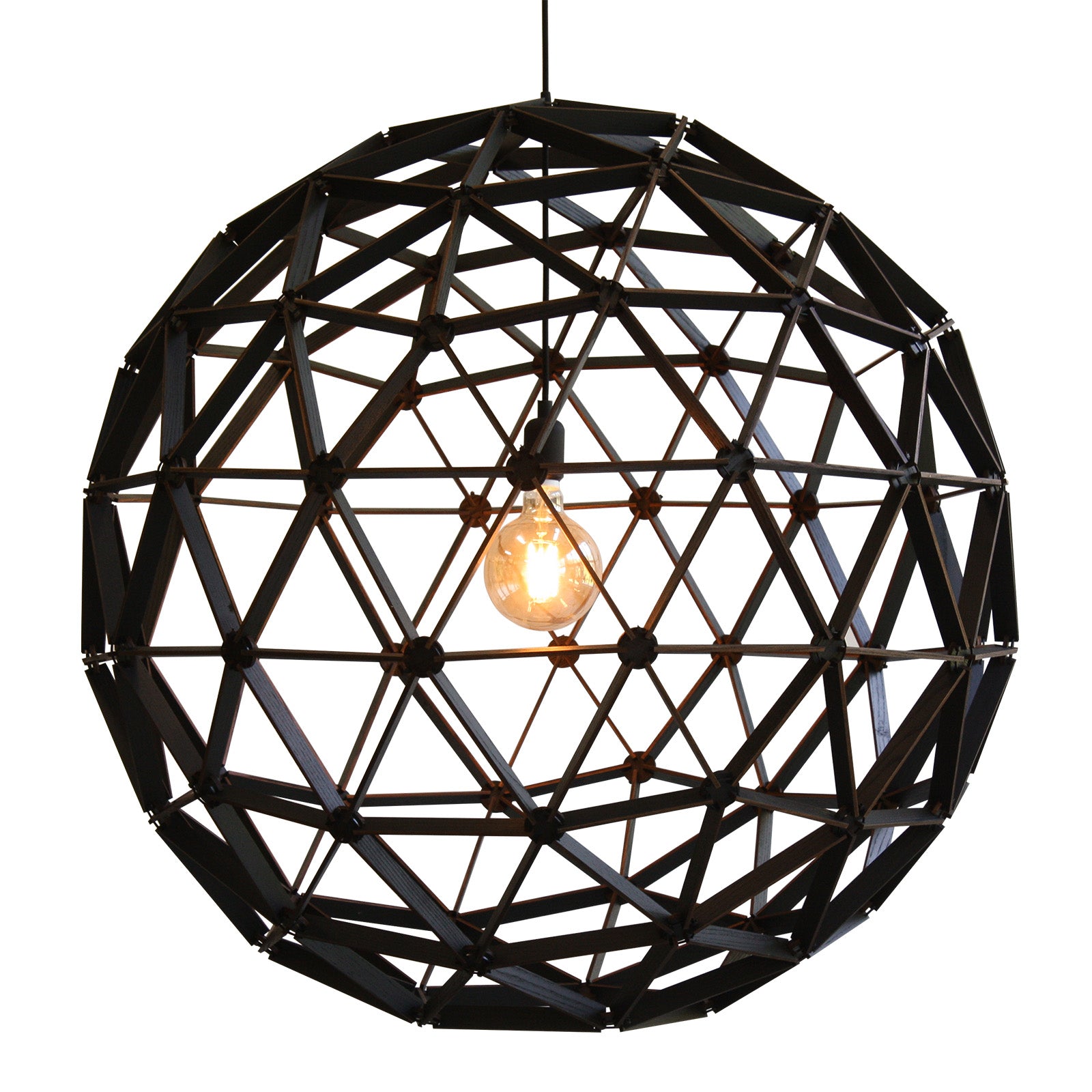 Bollelamp binthout hanglamp zwart hout duurzaam design