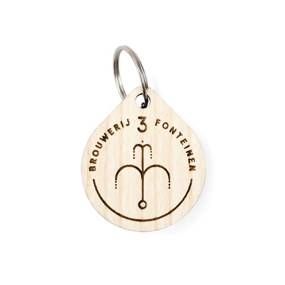 Schlüsselanhänger aus Holz mit Logo – Tropfen FSC 100 %