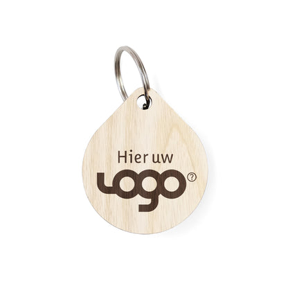 Wooden keychain with logo - drop FSC 100%