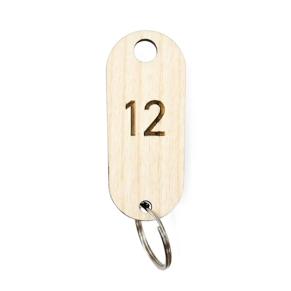 Hotel-Schlüsselanhänger aus Holz mit Logo