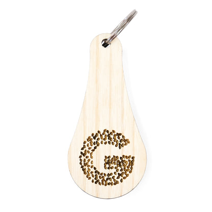 Wooden hotel key ring with logo