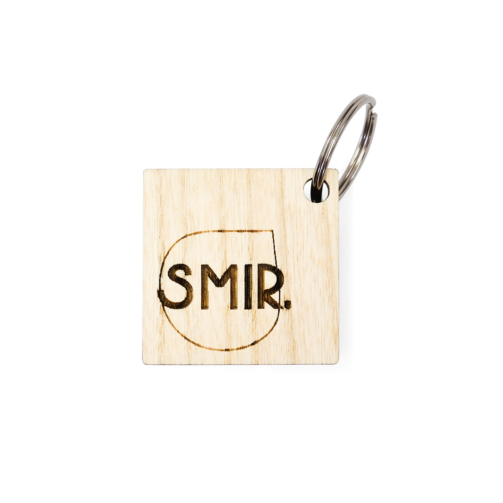 Wooden key ring with logo - square FSC 100%