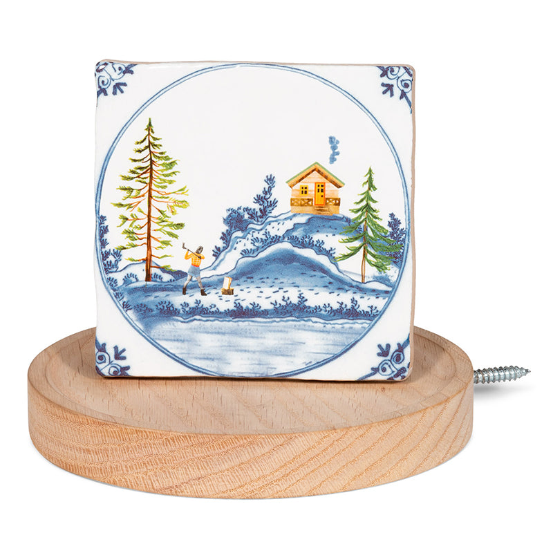 Massief rondhout wandplankje ø15cm