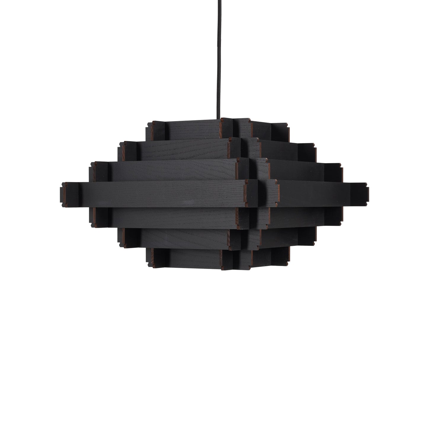 stapellamp hanglamp van zwart hout hans-agne jakobsson