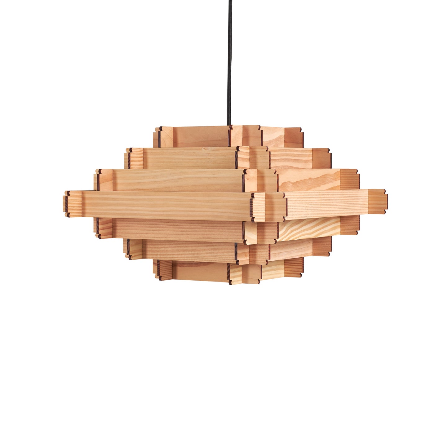 stapellamp hanglamp van naaldhout hout hans-agne jakobsson