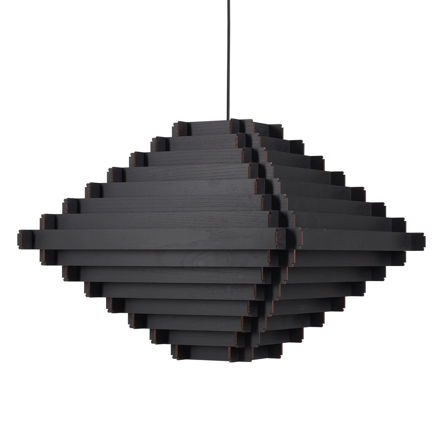 stapellamp hans-agne Jakobsson binthout naaldhout hanglamp van zwart hout